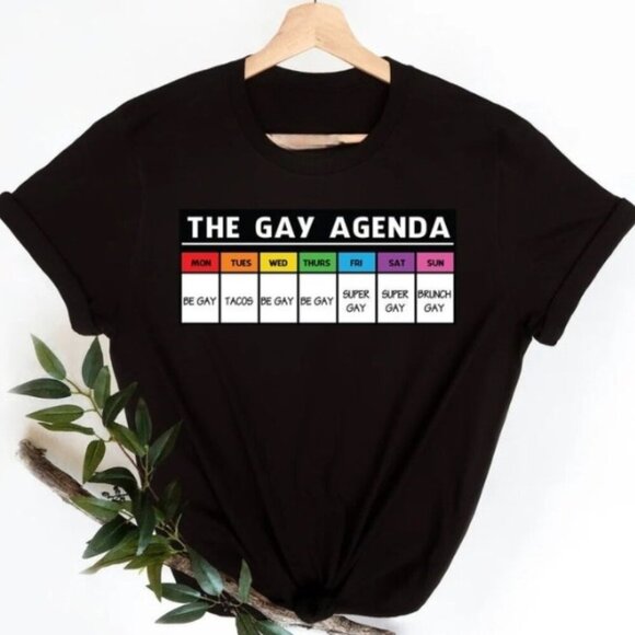 The Gay Agenda Shirt Gay Shirt Lgbt Shirt Bisexual Shirt Lesbian Shirt - Picture 1 of 4